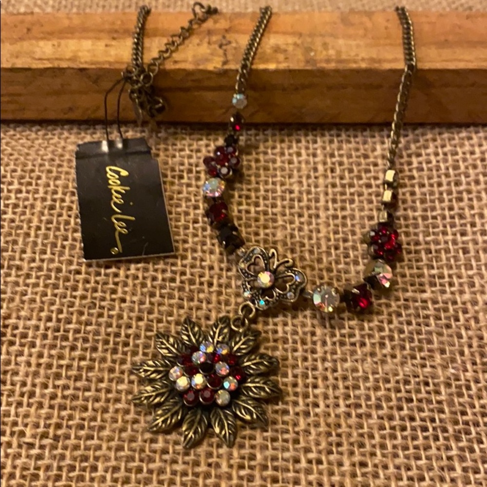 Cookie Lee Crystal Vintage Look Necklace